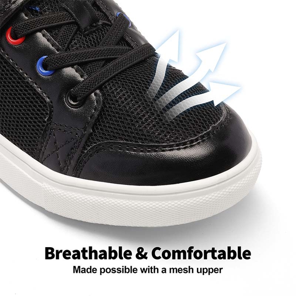 [Storybook Rainbow] Kids Breathable Fun Design Sneakers - BLACK - 2